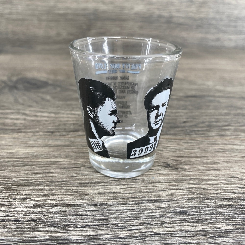 Pretty Boy Floyd Drinking Shot Glass Rap Sheet Mug Shot Clear